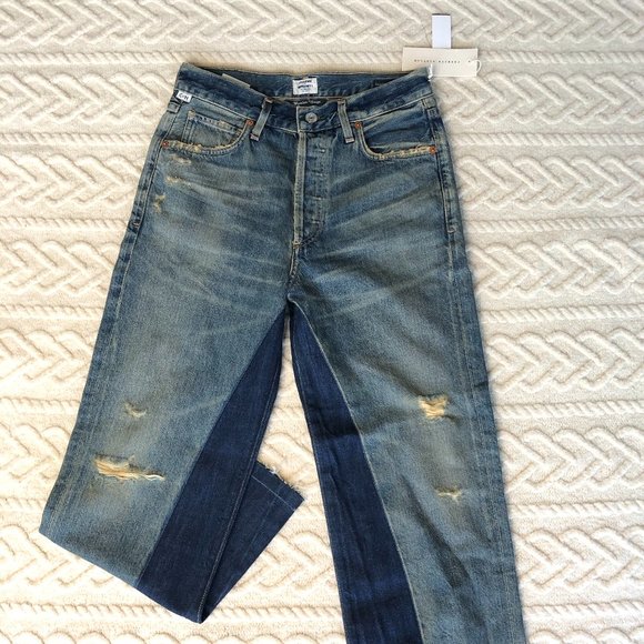 $398 Citizens of Humanity Premium Vintage Size 24 Cora Crop Relaxed Jeans NWT